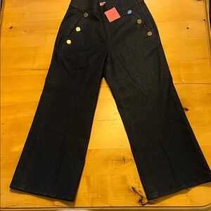 Kate Spade Black Cropped Jeans with Gold and Silver Accents